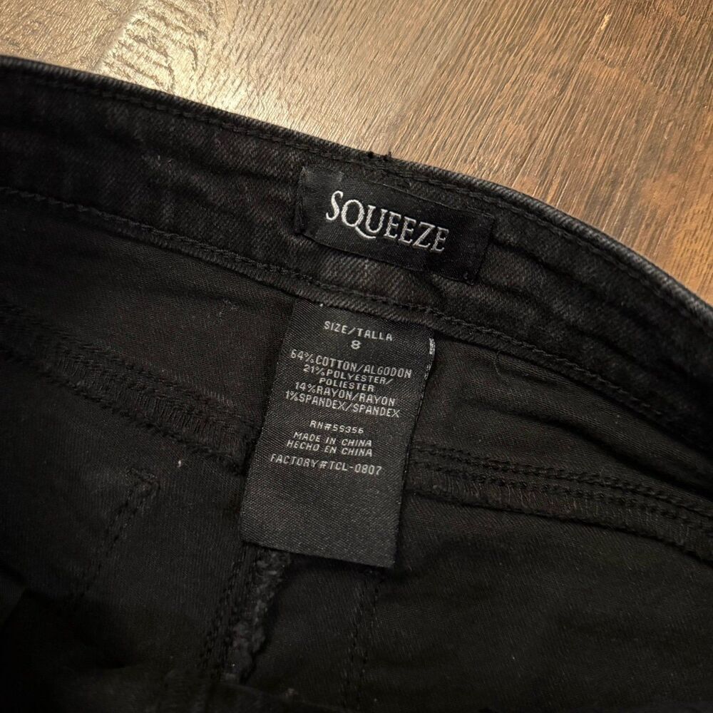 Squeeze Girls Black Flare Jeans – Size 8 - Picture 3 of 5